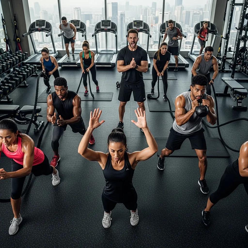 People working through high-intensity intervals in a Triple 20 class — focus on energy and form
